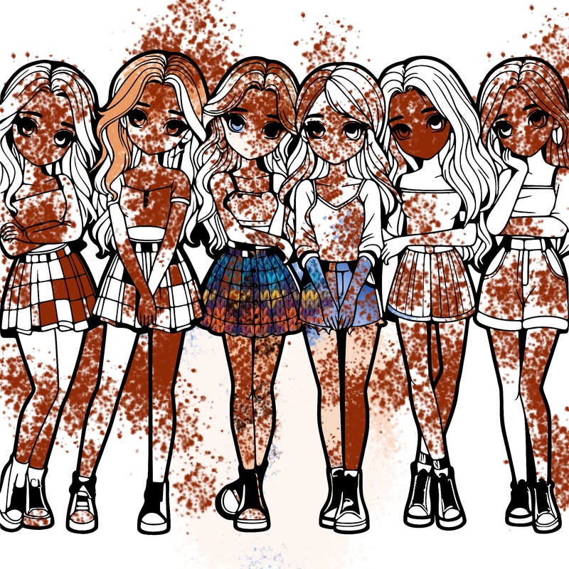 a group of girls realistic