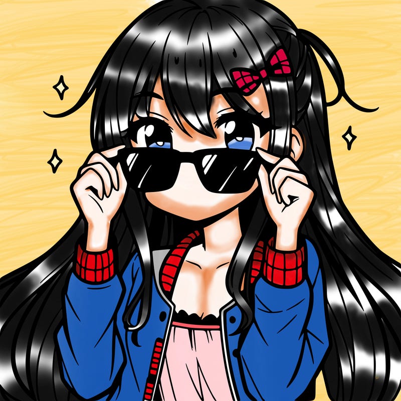anime girl wearing sunglasses