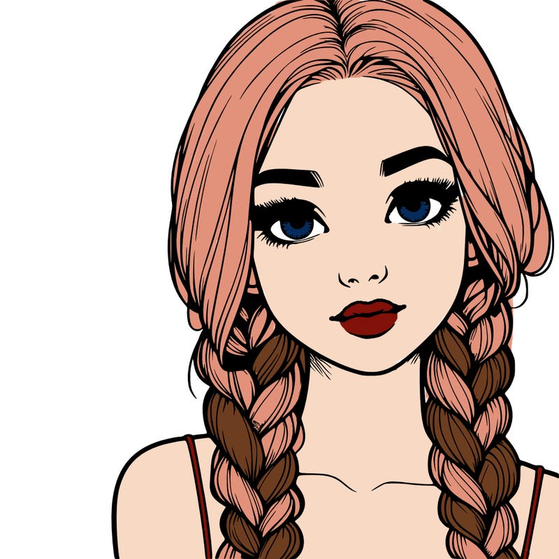 realistic girl with braids