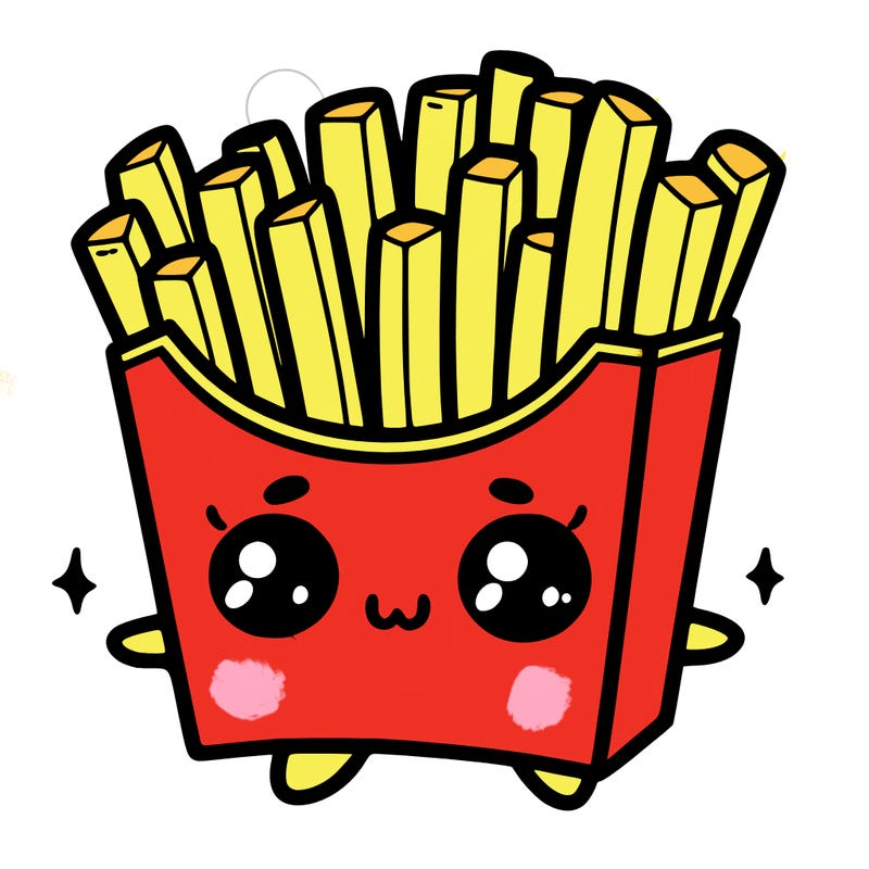 a cute. french fries
