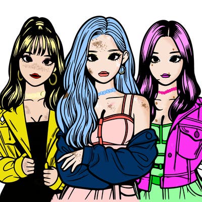 a group of 3 k-pop girls