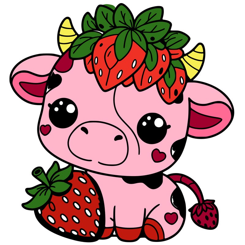 cute strawberry cow