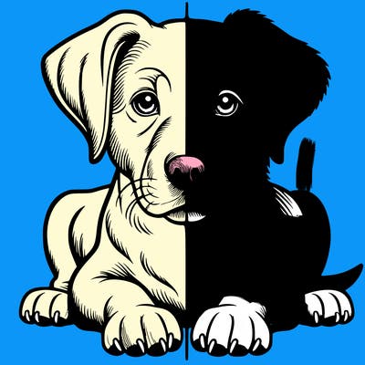 realistic dog split picture