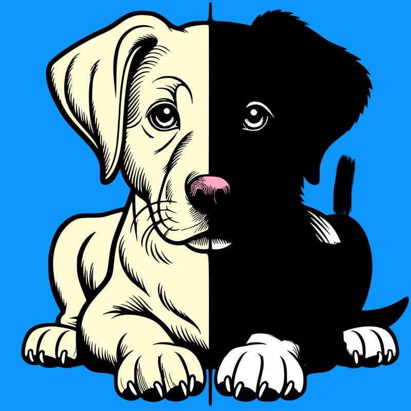 realistic dog split picture