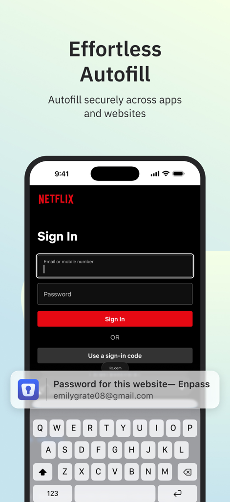 Enpass Password Manager - Enpass Password Manager effortless autofill on a mobile login screen