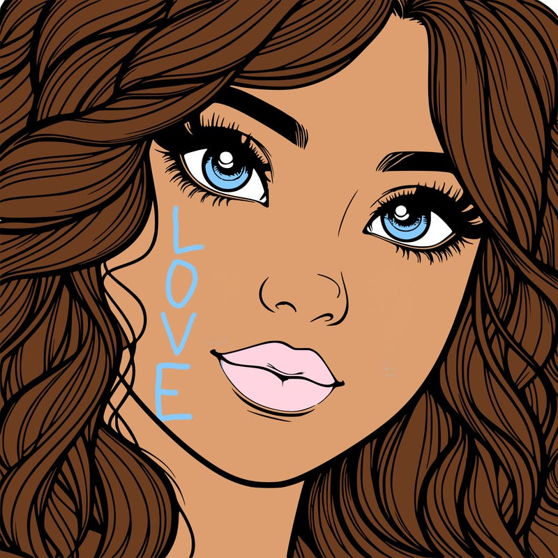 beautiful realistic girl close up to the camera with wavy hair,