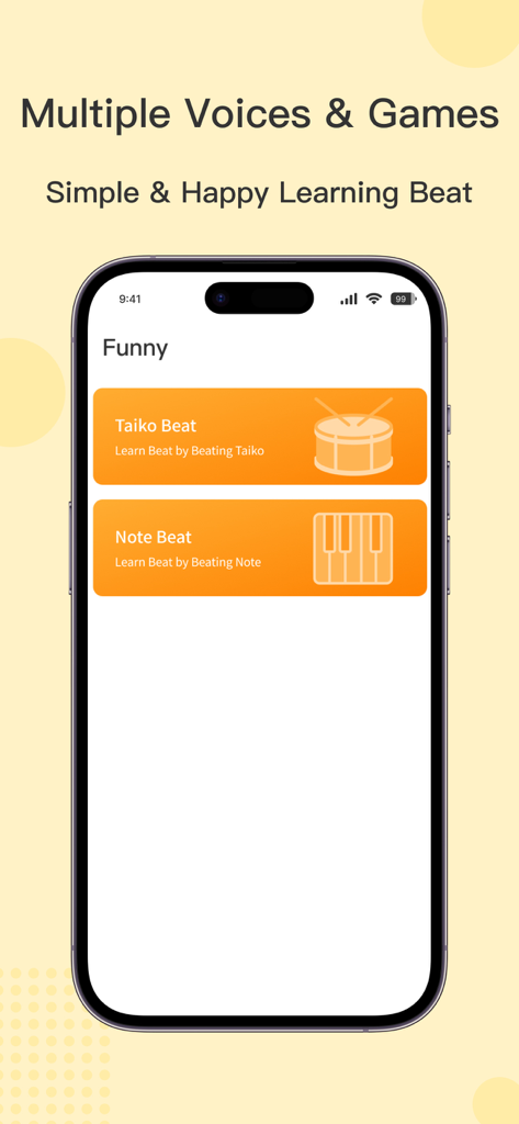 iMetronome - Tap Beat & Tempo - iMetronome app screen showing Taiko Beat and Note Beat musical learning games