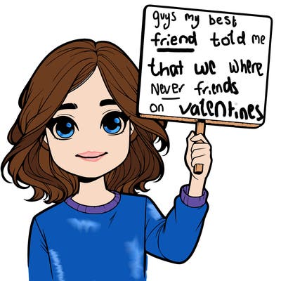 realistic girl holding up a sign