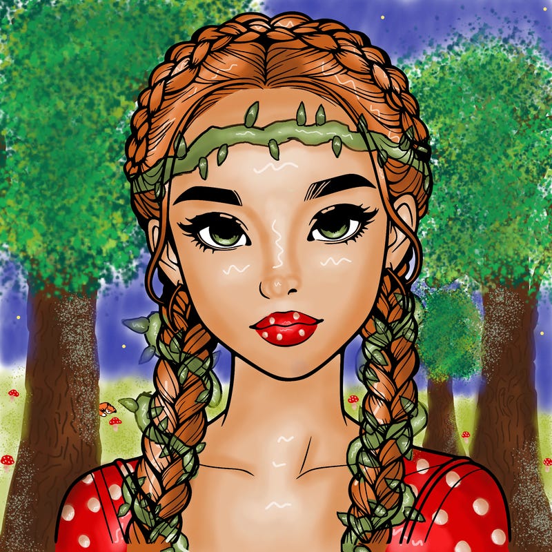 realistic girl with braids