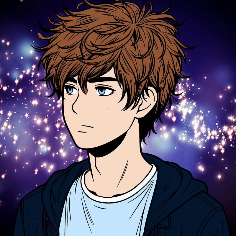 realistic teenage boy with messy hair
