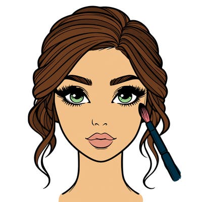 realistic person with makeup