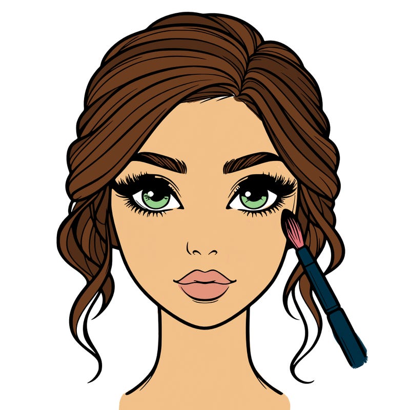 realistic person with makeup