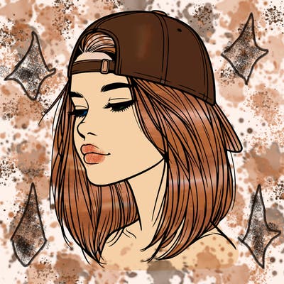 realistic  girl with a backwards hat