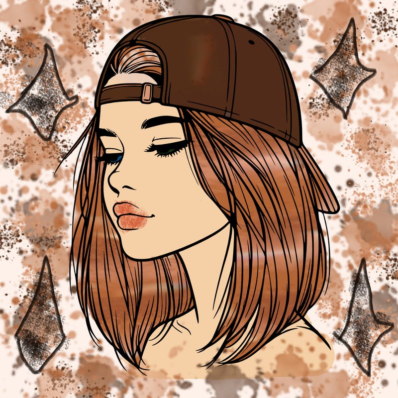 realistic  girl with a backwards hat