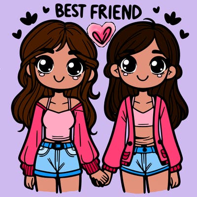 best friend two people  girls