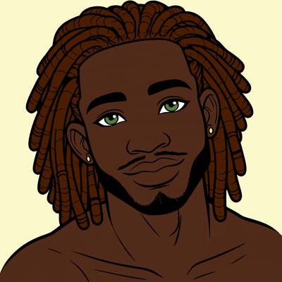 beautiful african american man with dreads