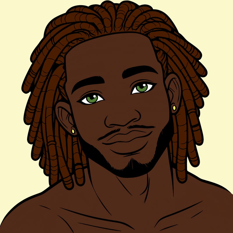 beautiful african american man with dreads