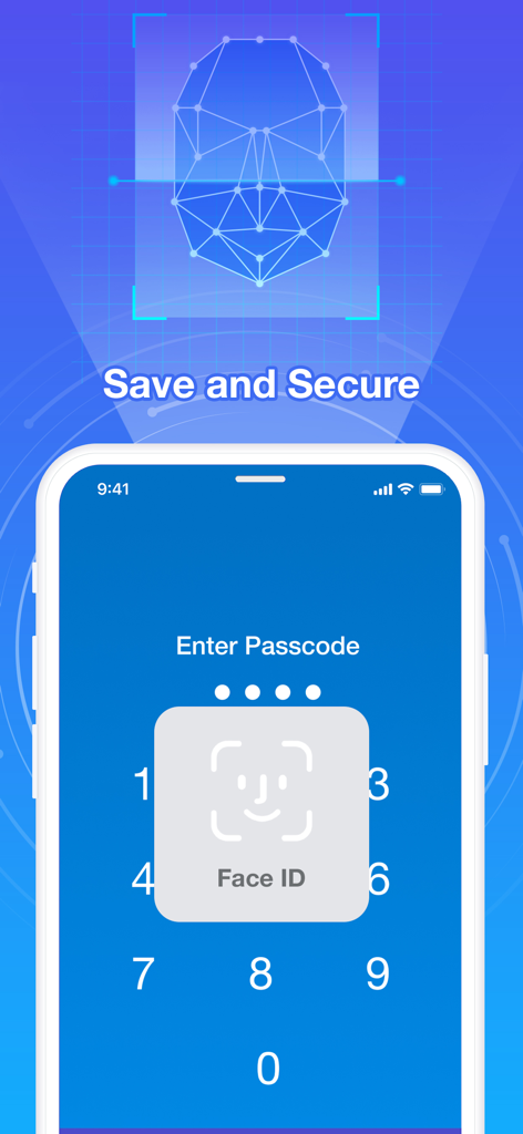 Email app security screen featuring Face ID and passcode protection for privacy