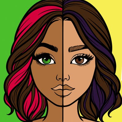 realistic girl split half