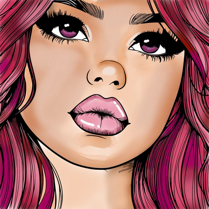 really realistic girl with lips