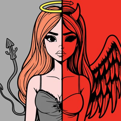 devil vs angel realistic girl