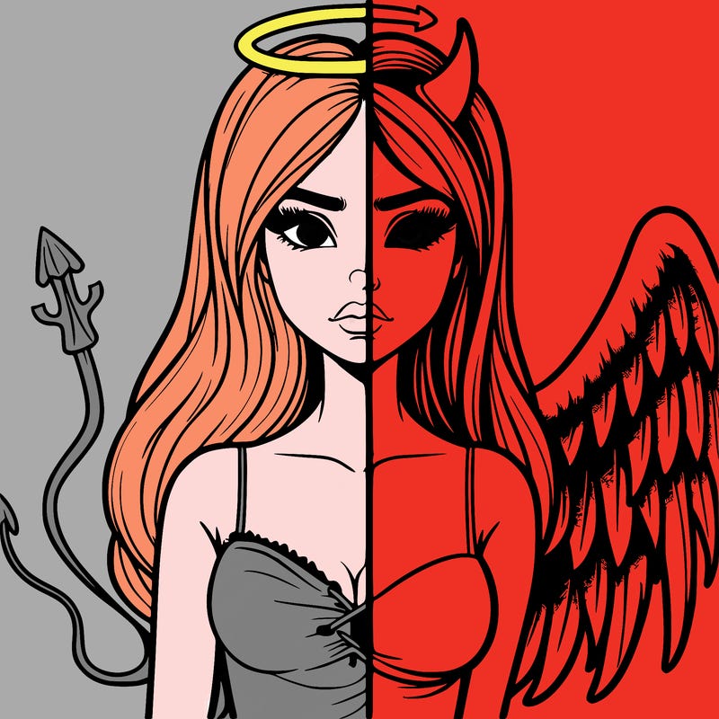 devil vs angel realistic girl