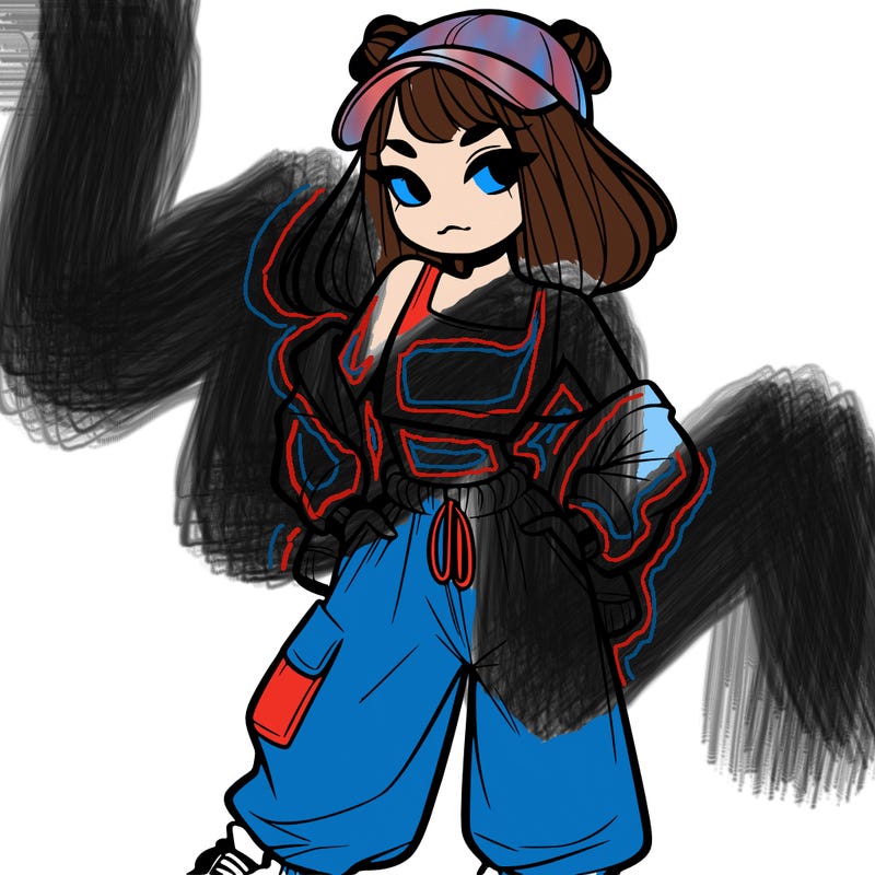 girl in crop top and baggy pants