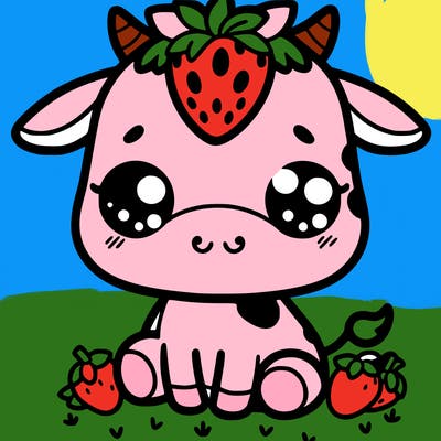 cute strawberry cow