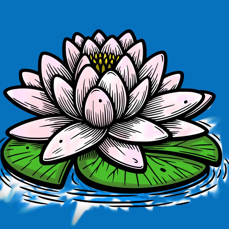 water lily on lily pad