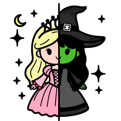 split princess and witch