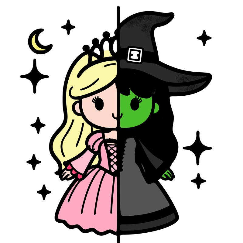split princess and witch