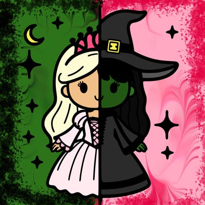 split princess and witch