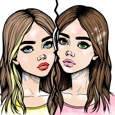 realistic girl split