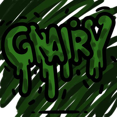 a word that has gnarly on it dripping
