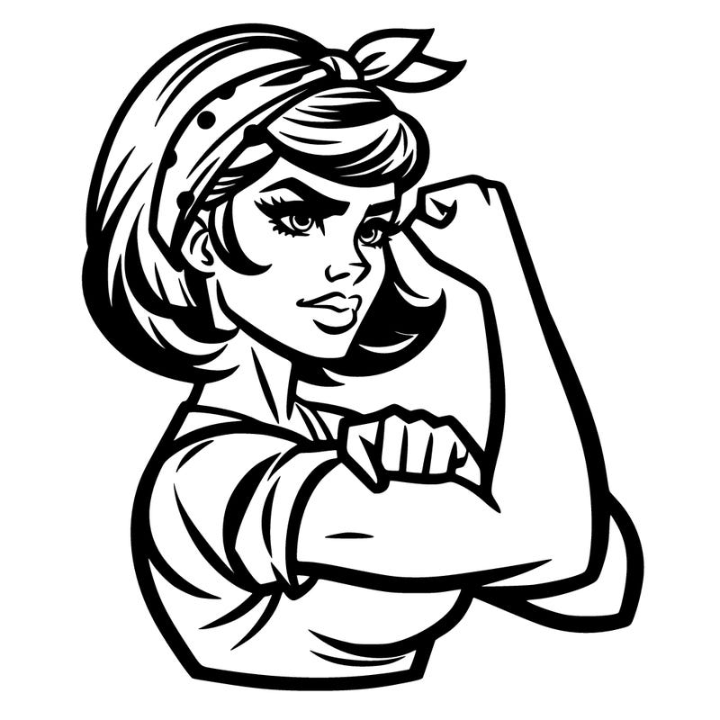 strong woman with a 60s american ad style