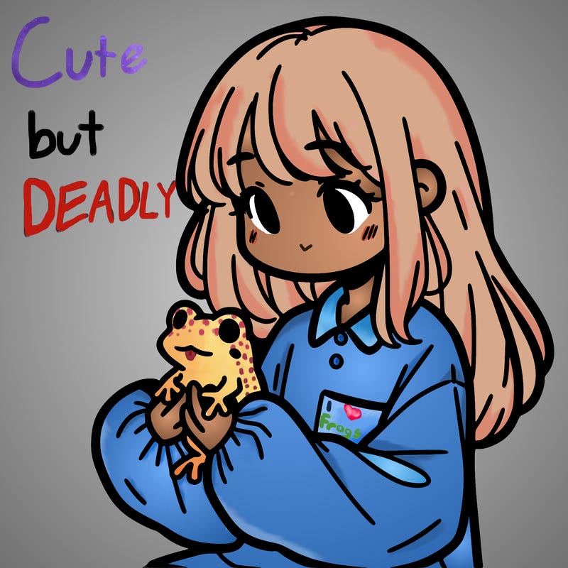 girl with long hair and a oversized shirt. and she is holding a frog