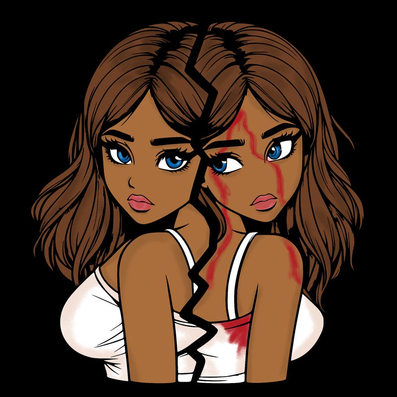 realistic girl split