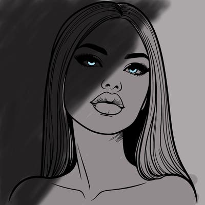 realistic woman with full lips