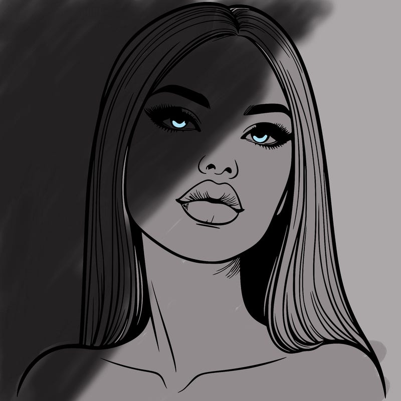 realistic woman with full lips