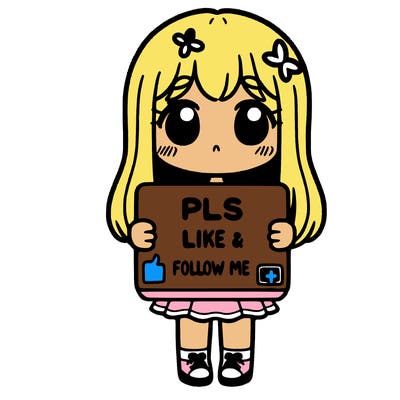 girl holding a sign that says pls like and follow me