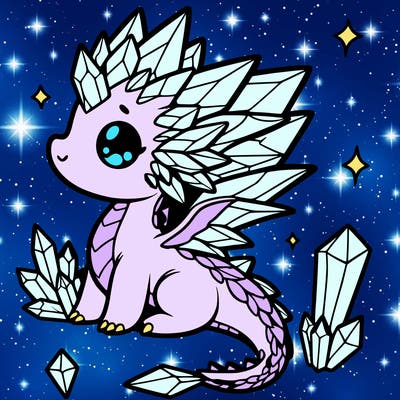 little cute crystal dragon