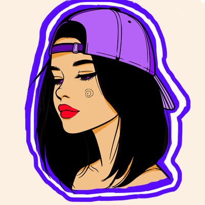 realistic  girl with a backwards hat