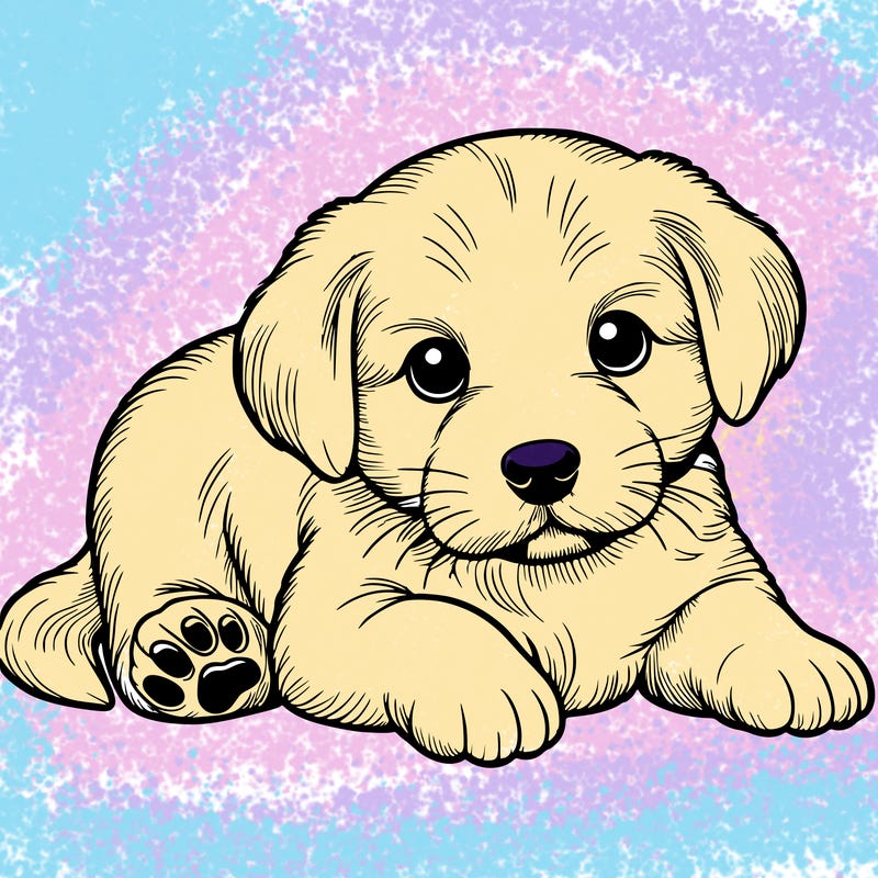 a cute realistic puppy