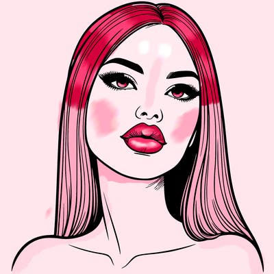 realistic woman with full lips