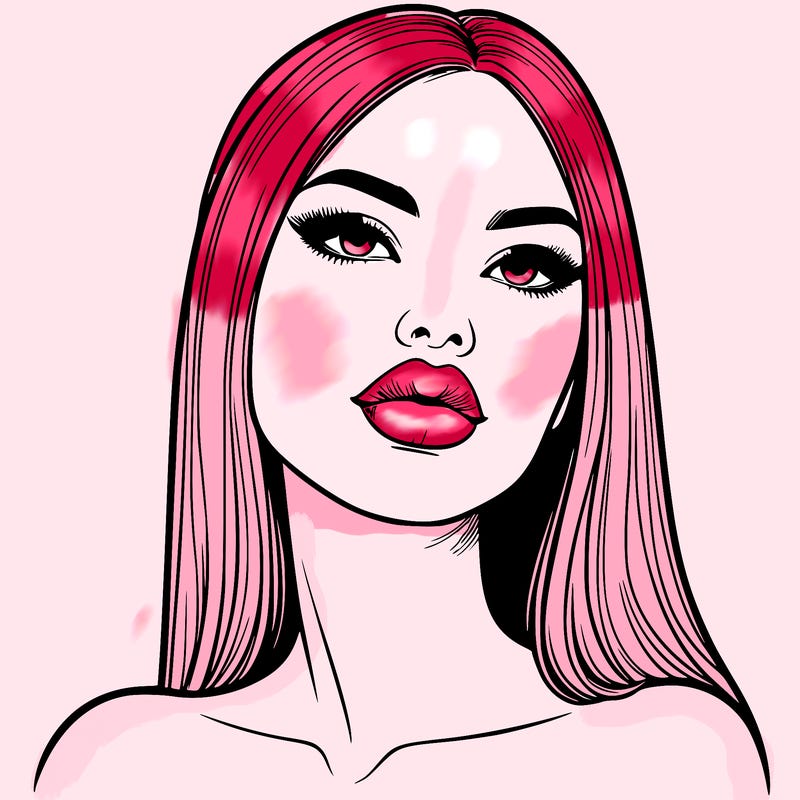 realistic woman with full lips