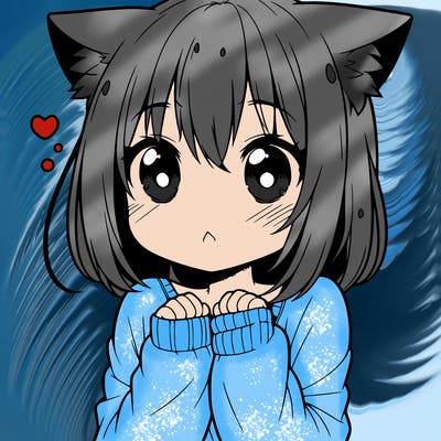 shy anime catgirl