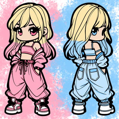 girl in crop top and baggy pants