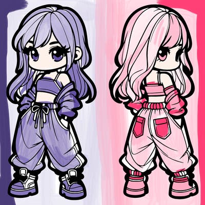 girl in crop top and baggy pants