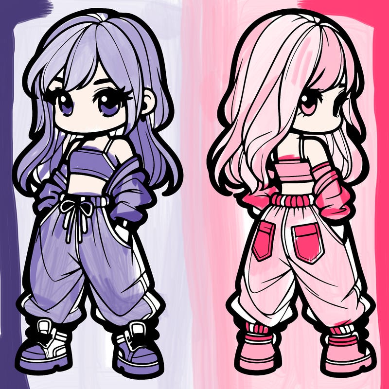 girl in crop top and baggy pants