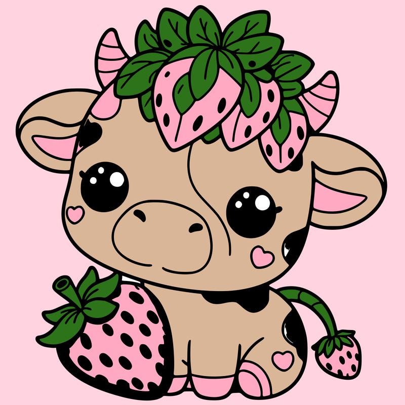 cute strawberry cow